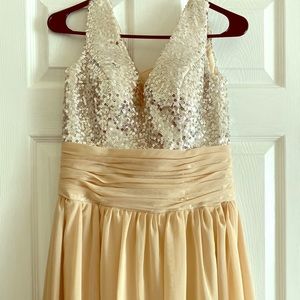 Silver/Nude Formal Gown